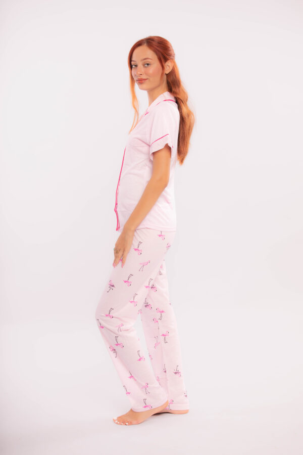Pyjama Manuella Deux pièces Rose pâle avec motifs en cotton
