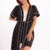 Pyjama Maribelle Deux pièces noir et blanc sale avec motifs en Cotton