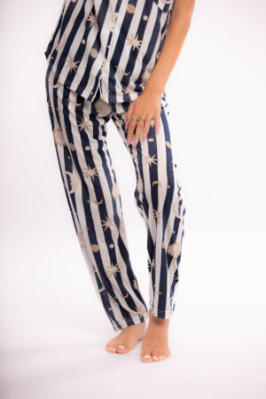Pyjama Sabine Deux pièces noir et blanc avec motifs en cotton