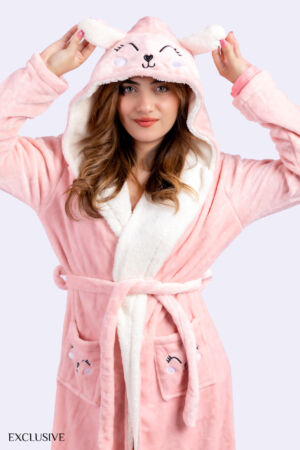 Robe de Chambre Charline: Robe de Chambre polaire rose longue