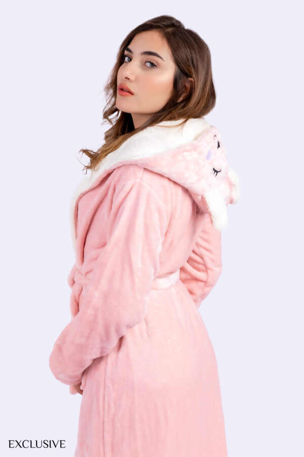 Robe de Chambre Charline: Robe de Chambre polaire rose longue