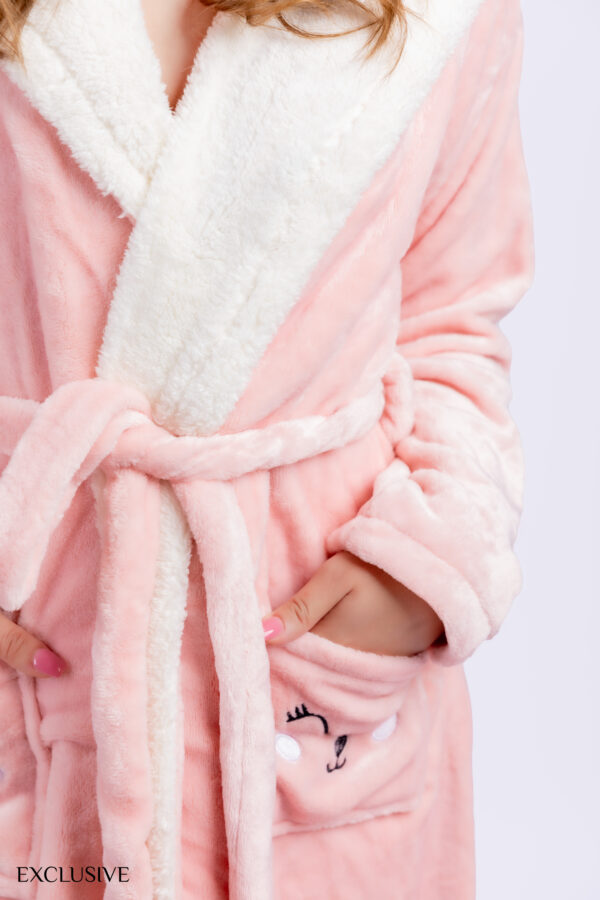 Robe de Chambre Charline: Robe de Chambre polaire rose longue