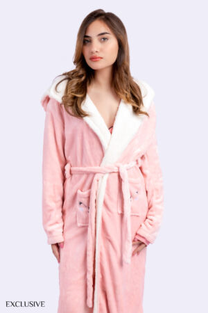 Robe de Chambre Charline: Robe de Chambre polaire rose longue