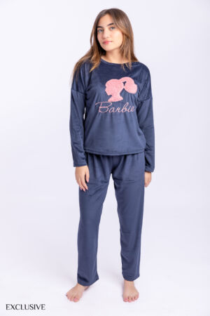 Pyjama Barbie: Deux pièces en velours bleu roi