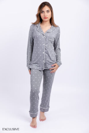 Pyjama Tina: Deux pièces en cotton pointillés