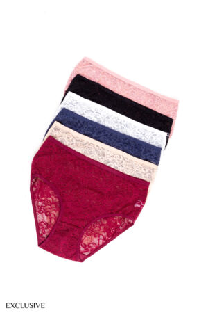 Pack Mira de 6 Slips en Dentelle pour Femmes - Multicolore, Tailles L-3XL