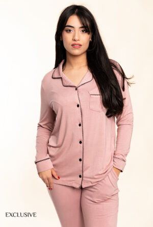 Ensemble 2 Pièces de Pyjama Colette en Coton Rose Clair