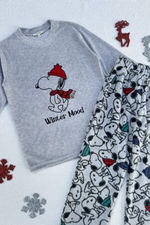 Pyjama Enfant Snoopy Hiver En Polaire Doux