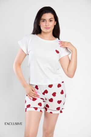Pyjama Femme Été Amour : Pyjama 3 Pièces Chemise , Pantalon & Short