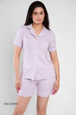 Pyjama Colette Coton Short Violet Lilas