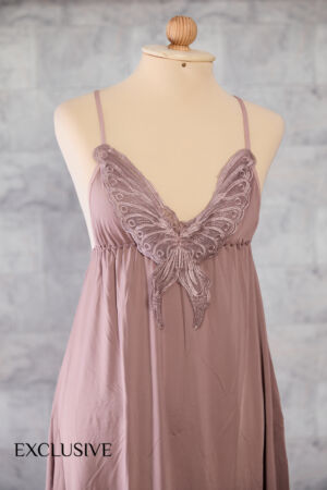 Nuisette Papillon en Dentelle Avec String - Noir / Rose / Bleu