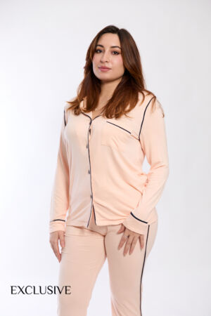 Pyjama Chemise Femme Colette Coton Saumon