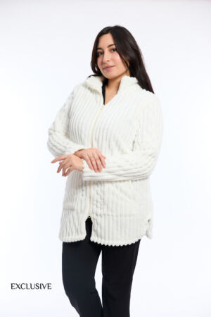 Robe de Chambre Femme En Polaire Blanc