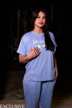 Pyjama Maternité Avec Ouverture Allaitement Bleu